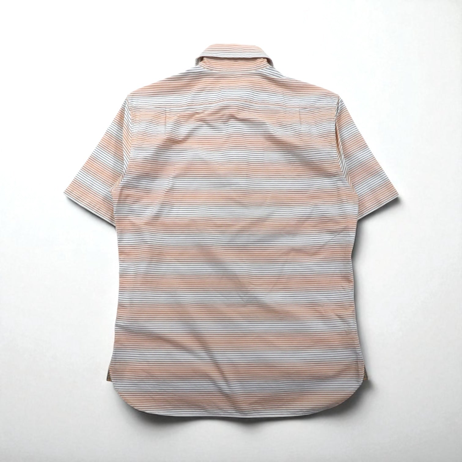 BURBERRY BLACK LABEL Pullover a maniche corte taglia M, arancione a righe, in cotone