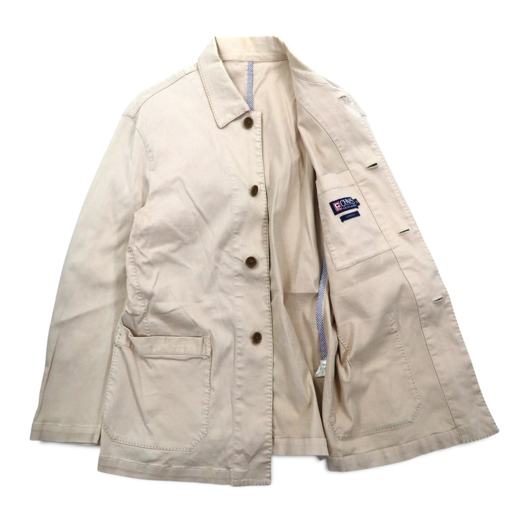 CHAPS RALPH LAUREN anni '90 Salopette in twill di cotone M Beige Elasticizzato