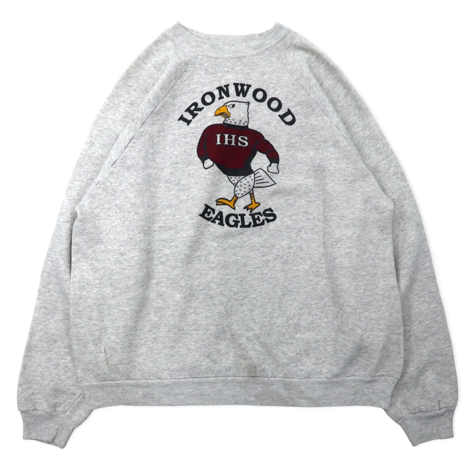 Hanes USA Made Anni '90 ACTIVEWEAR Felpa con stampa football XL Grigio Cotone IRON WOOD EAGLES