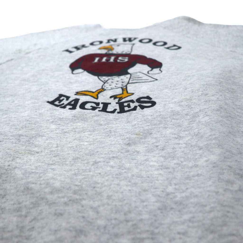 Hanes USA Made Anni '90 ACTIVEWEAR Felpa con stampa football XL Grigio Cotone IRON WOOD EAGLES