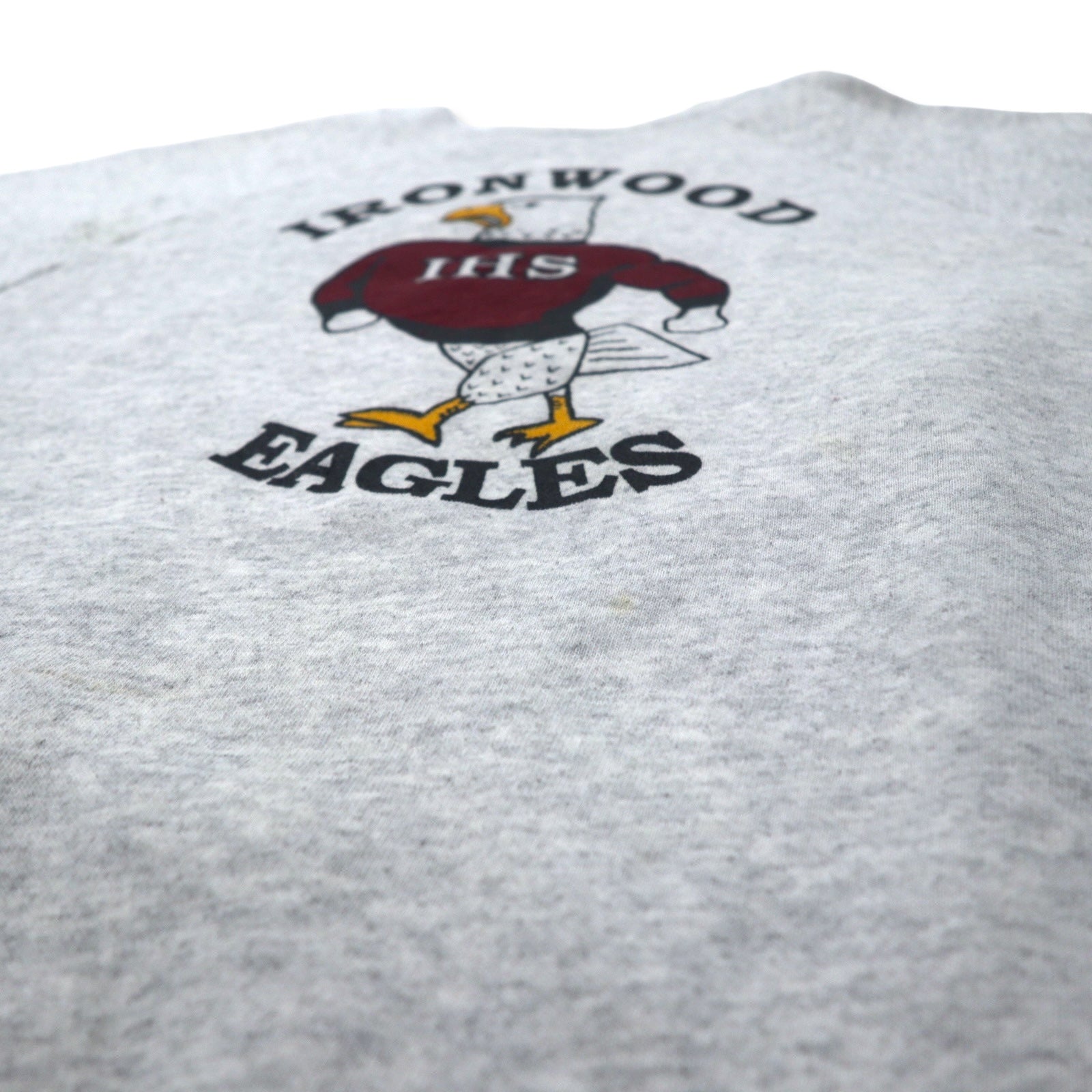 Hanes USA Made Anni '90 ACTIVEWEAR Felpa con stampa football XL Grigio Cotone IRON WOOD EAGLES