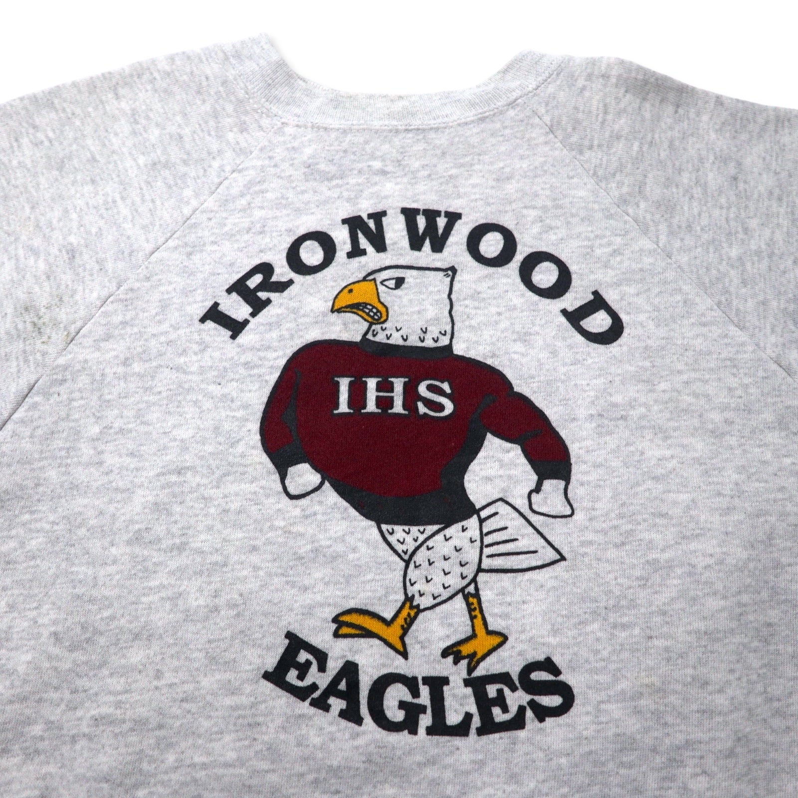 Hanes USA Made Anni '90 ACTIVEWEAR Felpa con stampa football XL Grigio Cotone IRON WOOD EAGLES