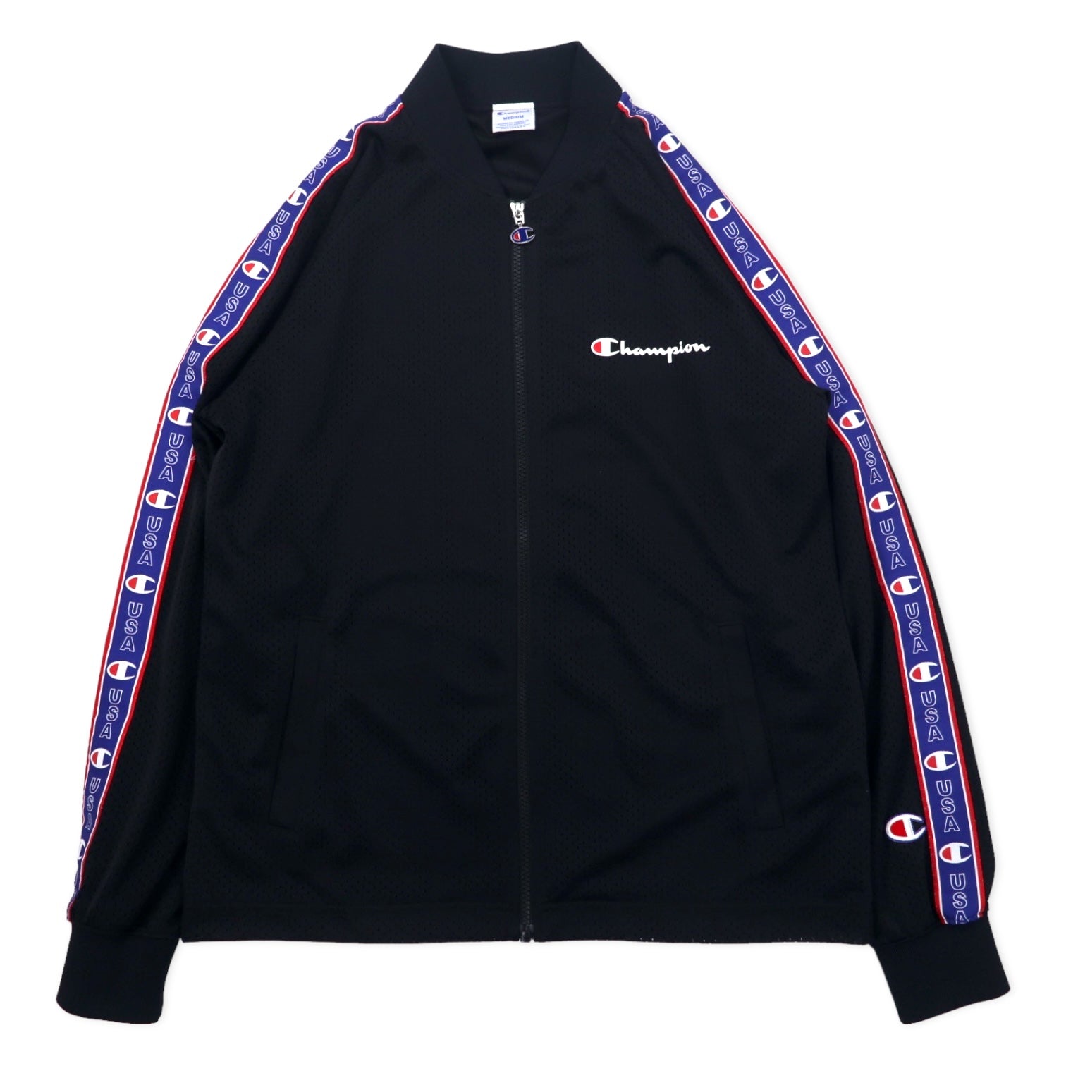 Champion Action Style Giacca con zip in rete Track Jacket M Nero Poliestere Logo in nastro ACTION STYLE MESH FULL ZIP JACKET C3-P603