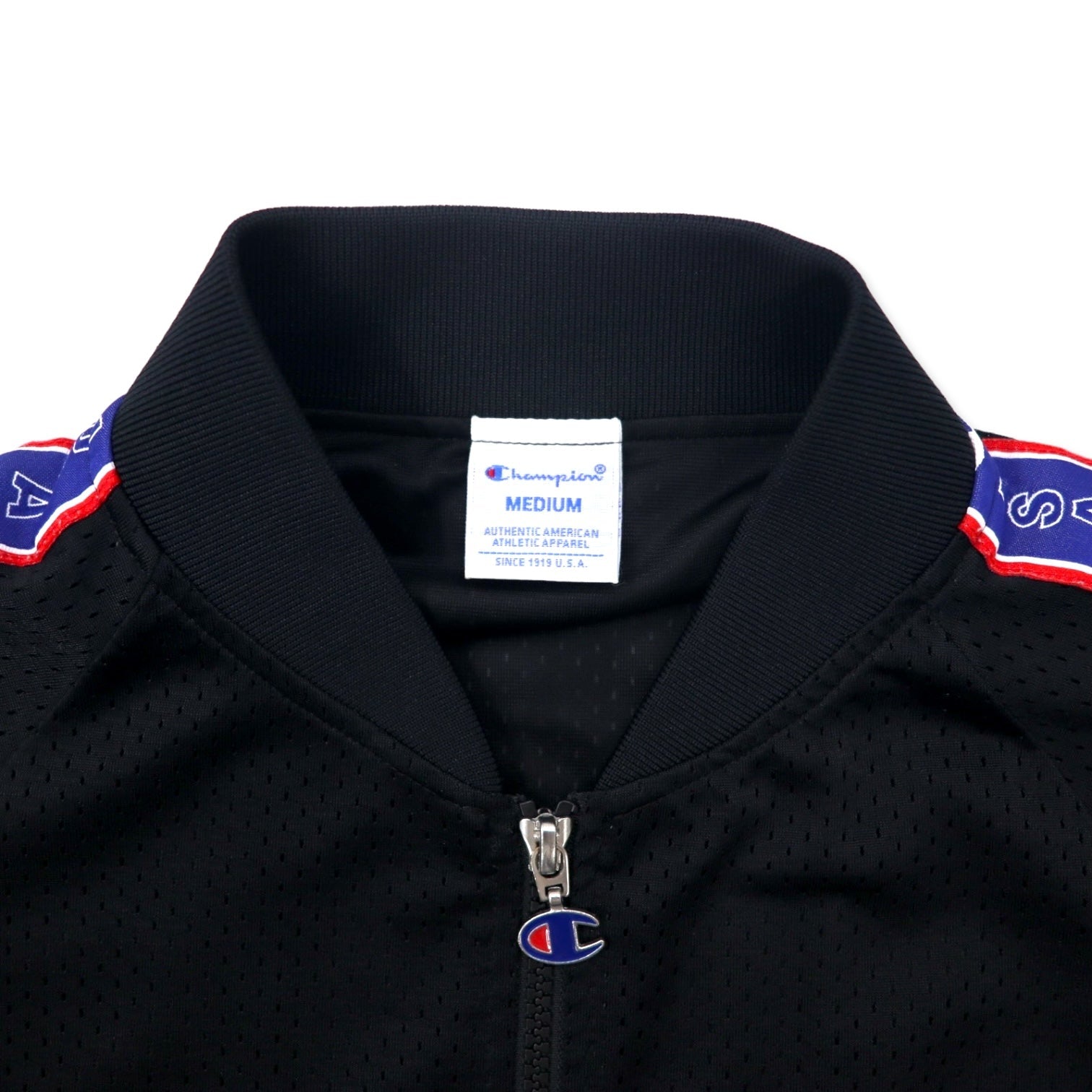 Champion Action Style Giacca con zip in rete Track Jacket M Nero Poliestere Logo in nastro ACTION STYLE MESH FULL ZIP JACKET C3-P603