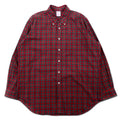 Brooks Brothers USA製 タータンチェック ボタンダウンシャツ XL レッド コットン