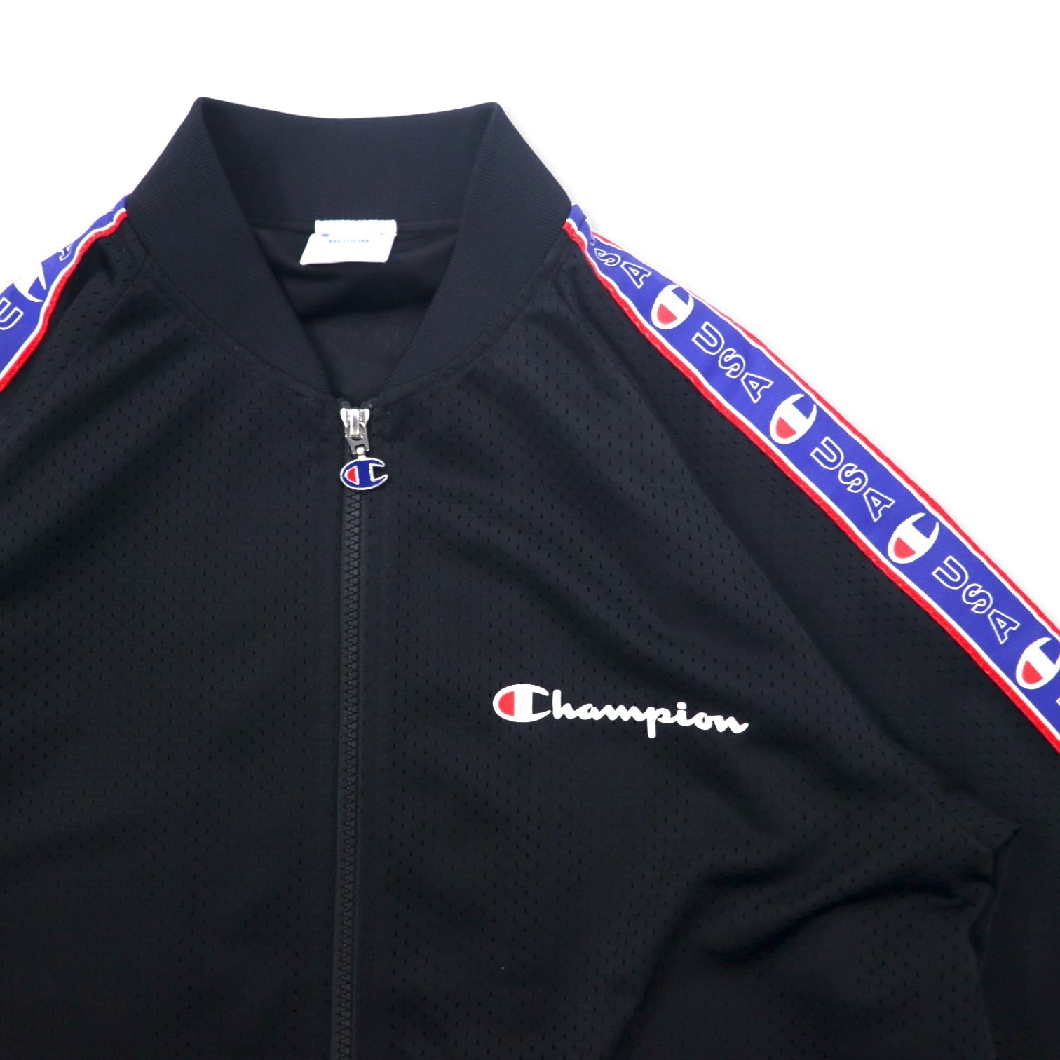 Champion Action Style Giacca con zip in rete Track Jacket M Nero Poliestere Logo in nastro ACTION STYLE MESH FULL ZIP JACKET C3-P603
