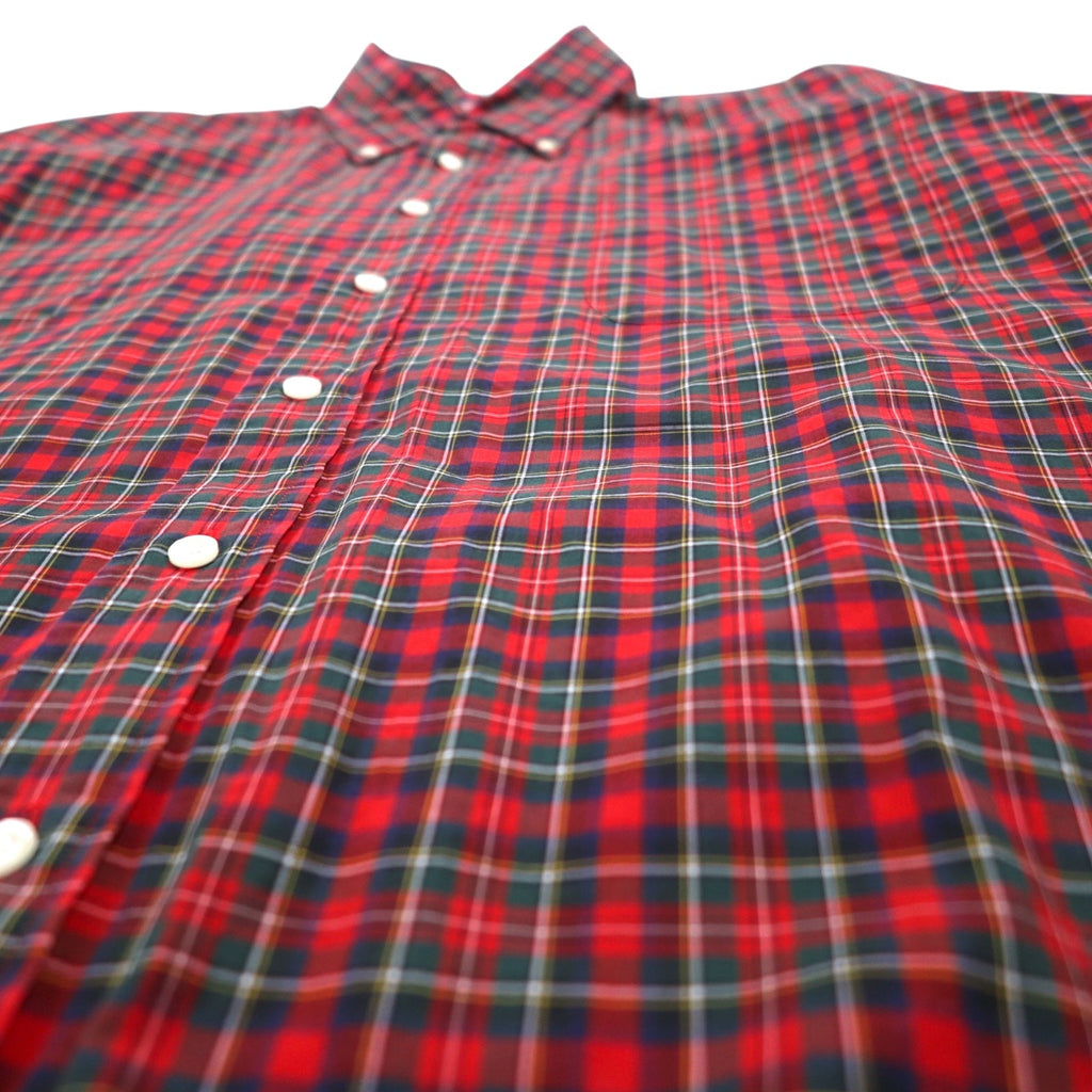 Brooks Brothers USA製 タータンチェック ボタンダウンシャツ XL レッド コットン