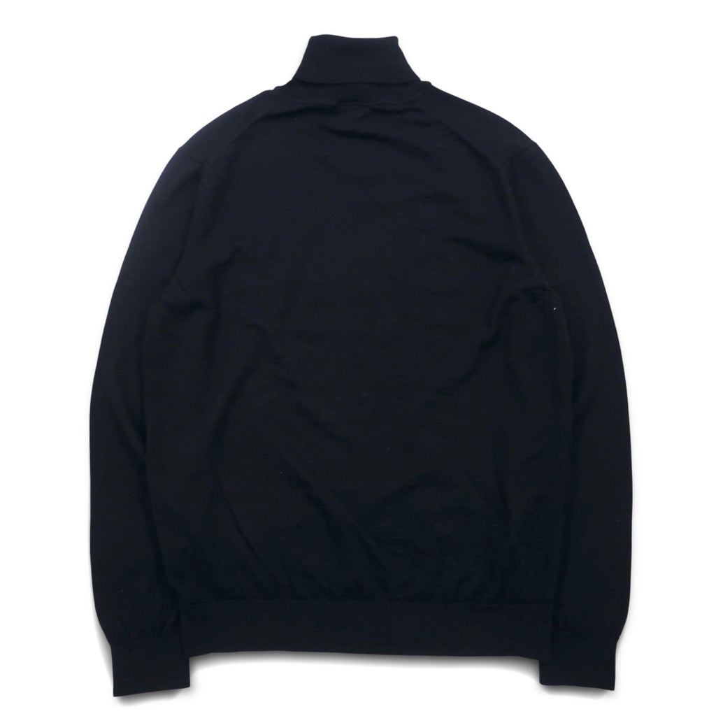 LACOSTE Maglione Collo Alto in Lana Merino XL Nero Pura Lana Logo Ricamato REGULAR FIT AH1959-00