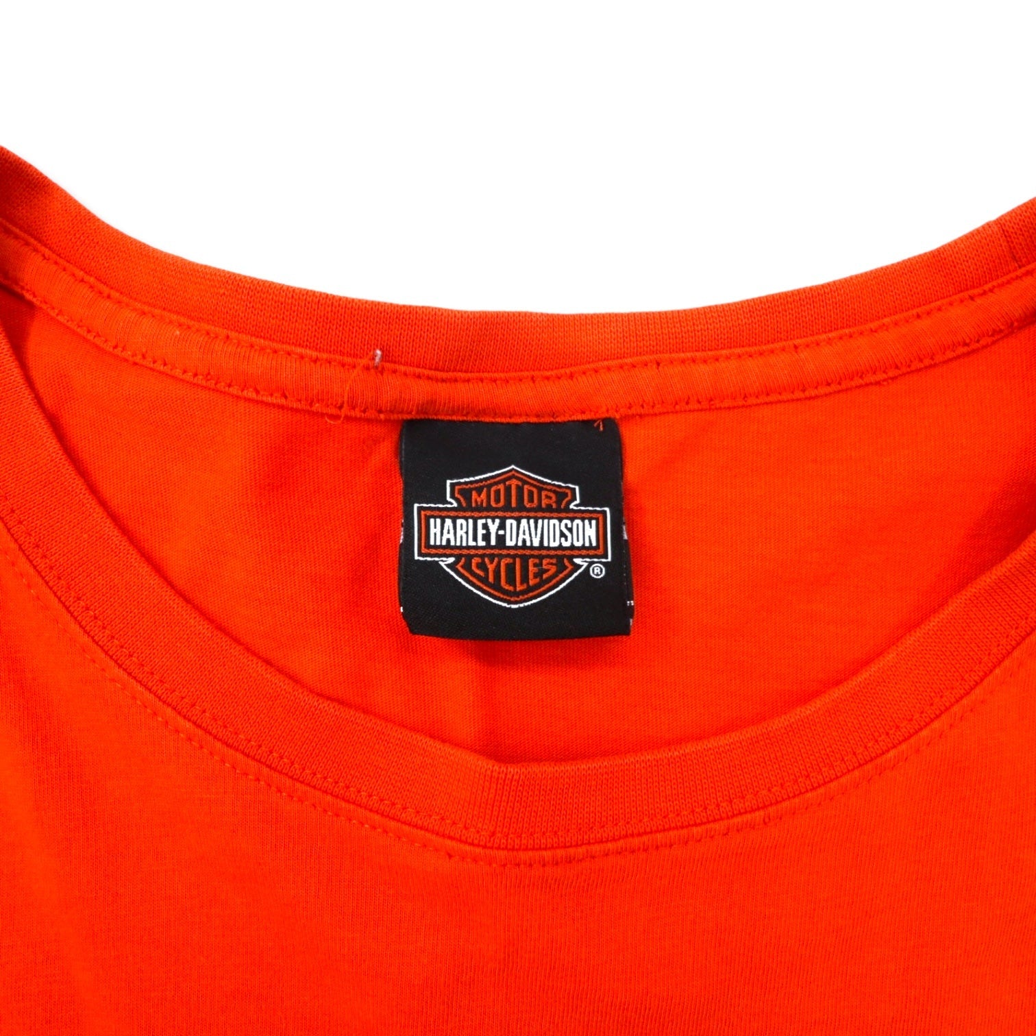 T-shirt HARLEY DAVIDSON con logo stampato, taschino, 2XL, arancione, cotone, FORT WAYNE, INDIANA, taglia grande
