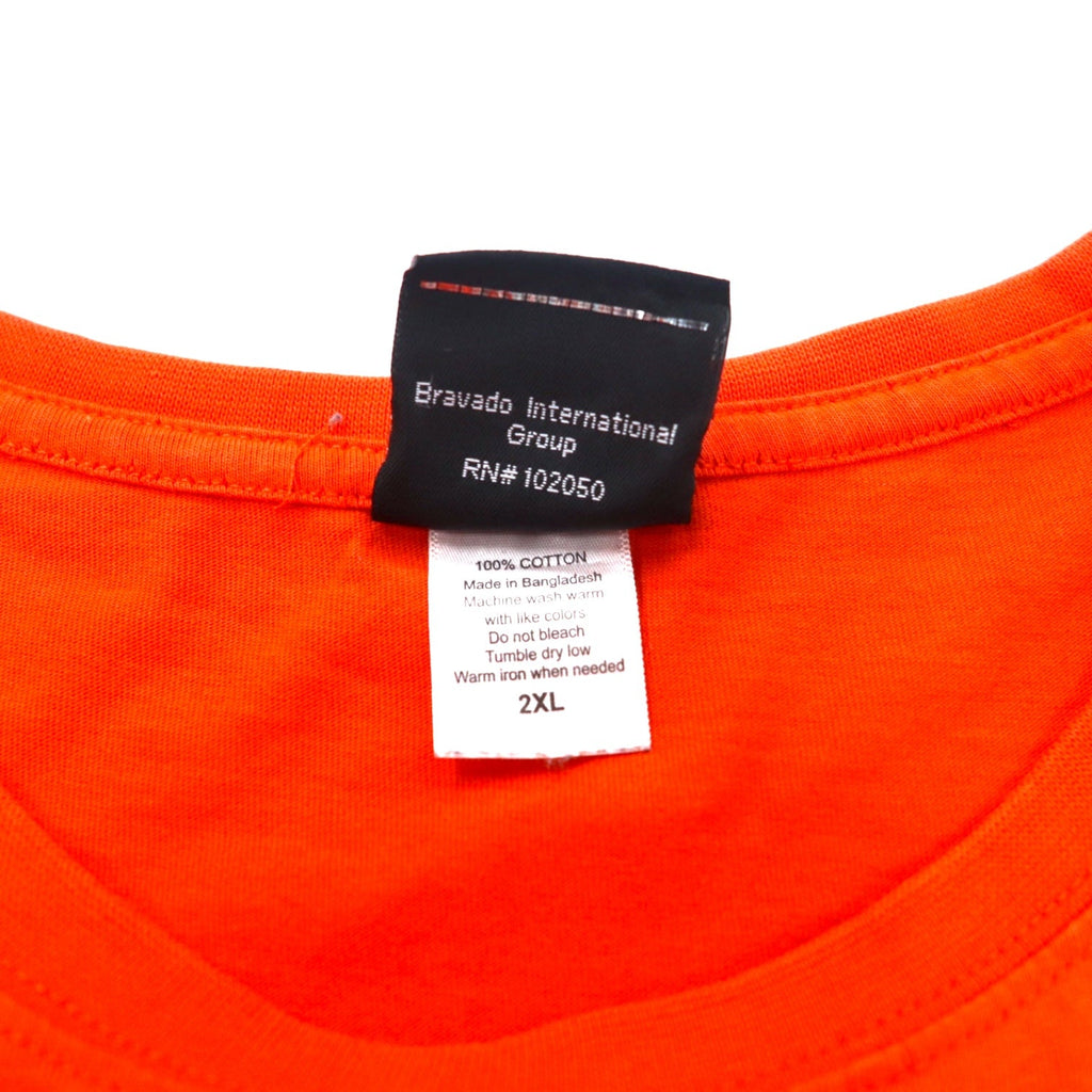 HARLEY DAVIDSON ロゴプリント Tシャツ ポケT 2XL オレンジ コットン FORT WAYNE, INDIANA ビッグサイズ