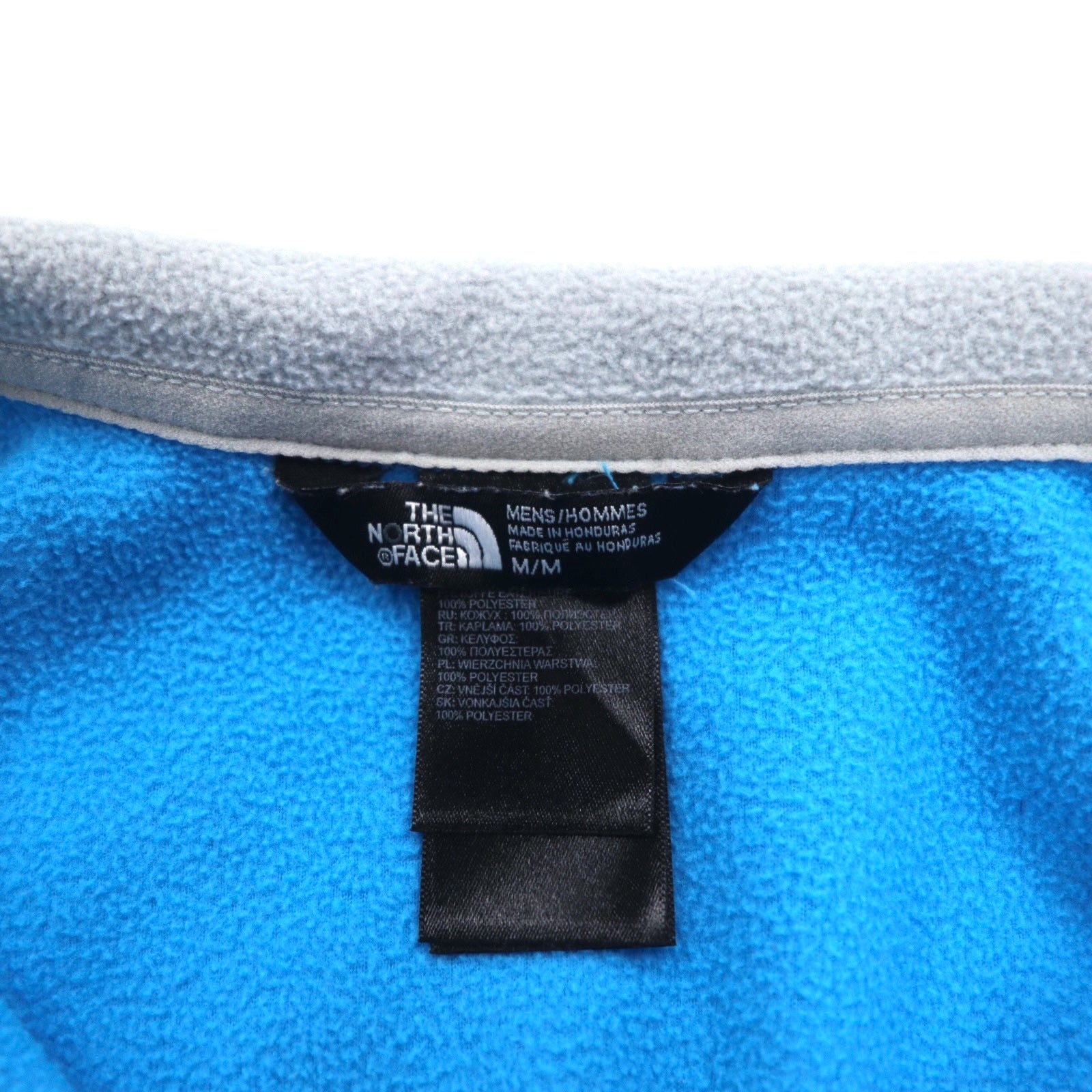 THE NORTH FACE Giacca in pile a mezza zip, taglia M, blu, poliestere, logo ricamato, taglia internazionale