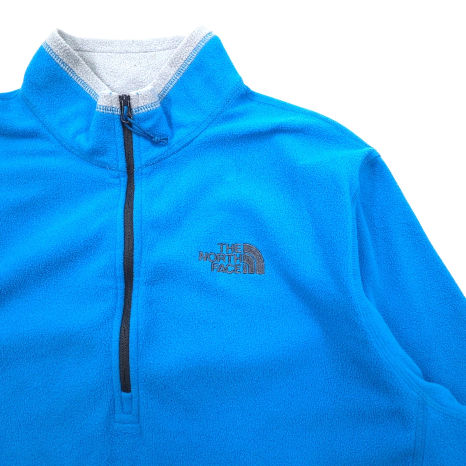 THE NORTH FACE Giacca in pile a mezza zip, taglia M, blu, poliestere, logo ricamato, taglia internazionale