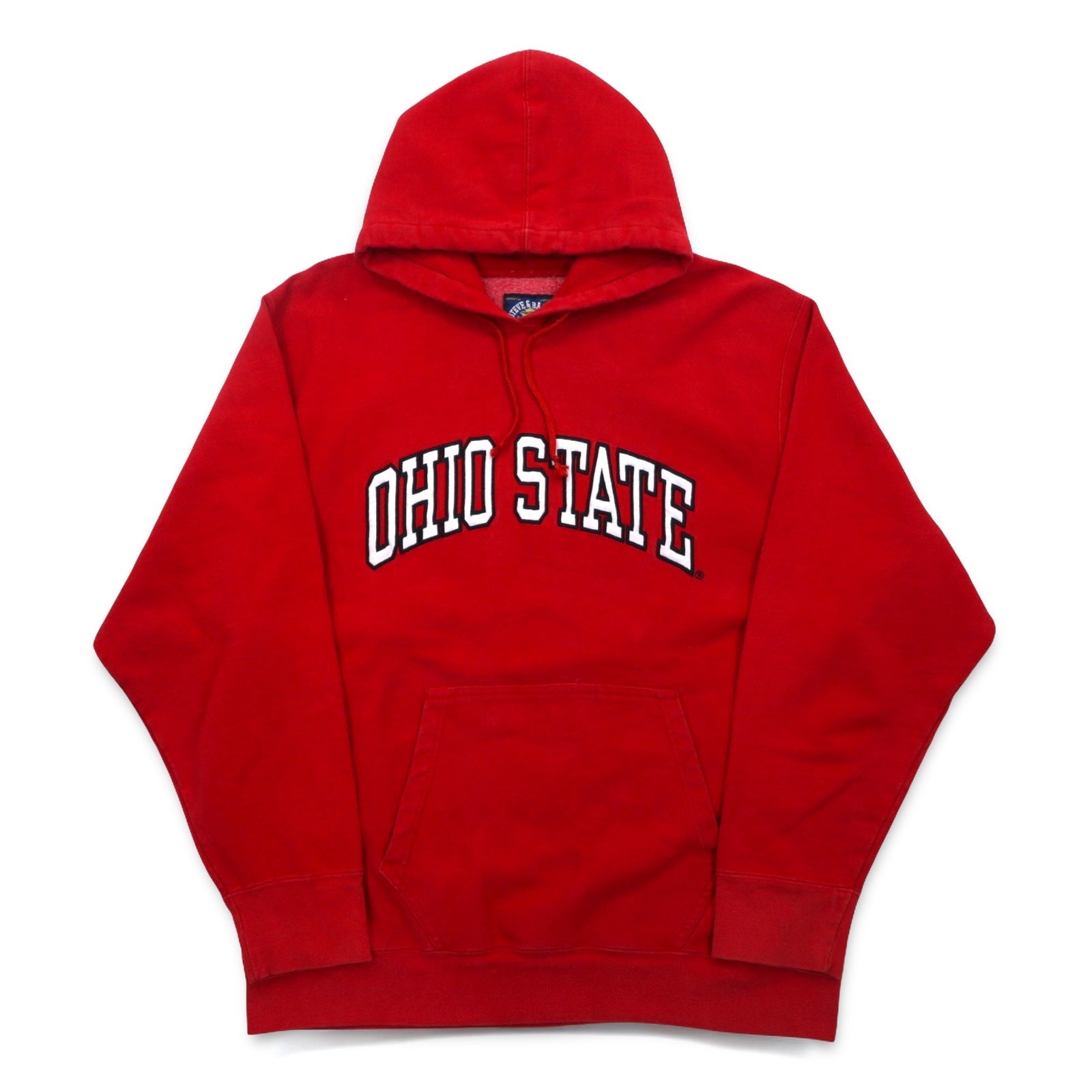 Anni '90 STEVE & BARRY'S felpa con cappuccio Reverse Weave, taglia L, rossa, college OHIO STATE, logo ad arco