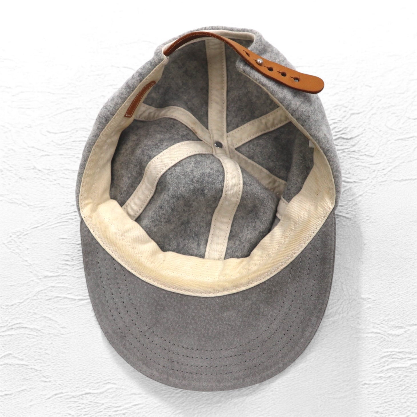 Hender Scheme キャップ 2 tone wool cap FREE グレー 豚革 レザー 日本製