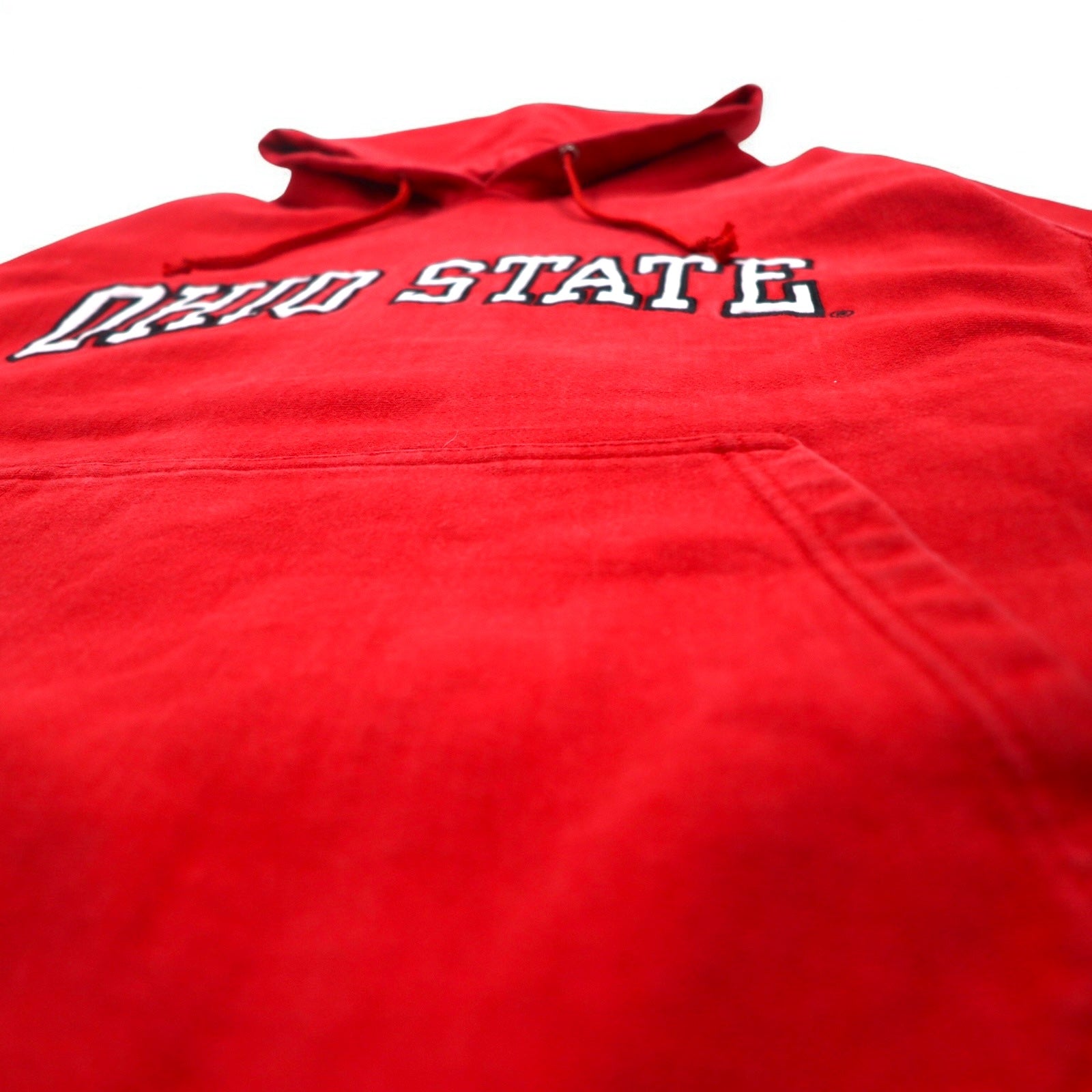 Anni '90 STEVE & BARRY'S felpa con cappuccio Reverse Weave, taglia L, rossa, college OHIO STATE, logo ad arco