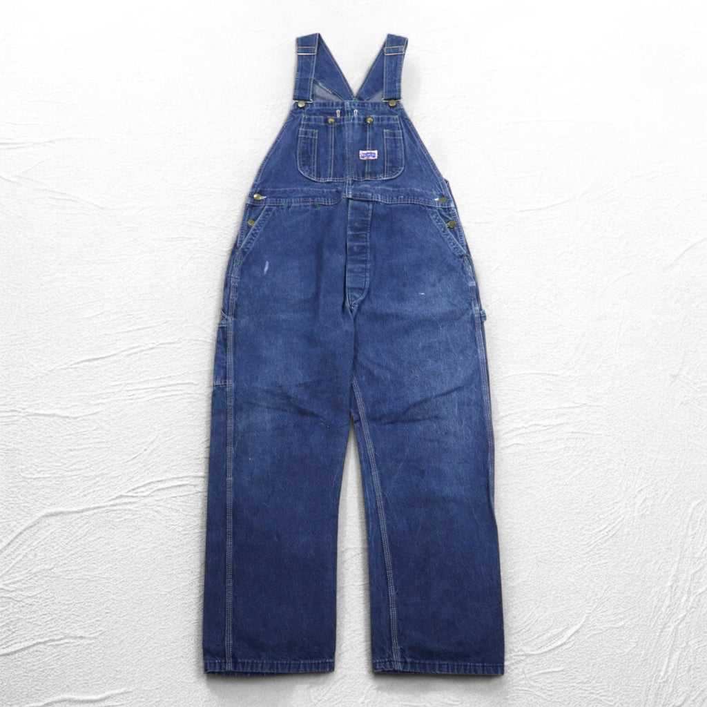BIG SMITH anni '60, salopette di jeans Made in USA, taglia XL, indaco blu, bottoni a ciambella