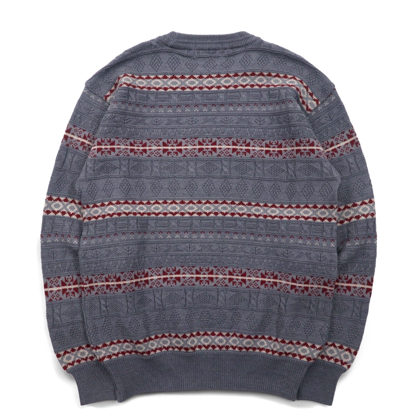ARNOLD PALMER Anni '90 Maglione jacquard maglia nordic M grigio righe fantasia Made in Japan