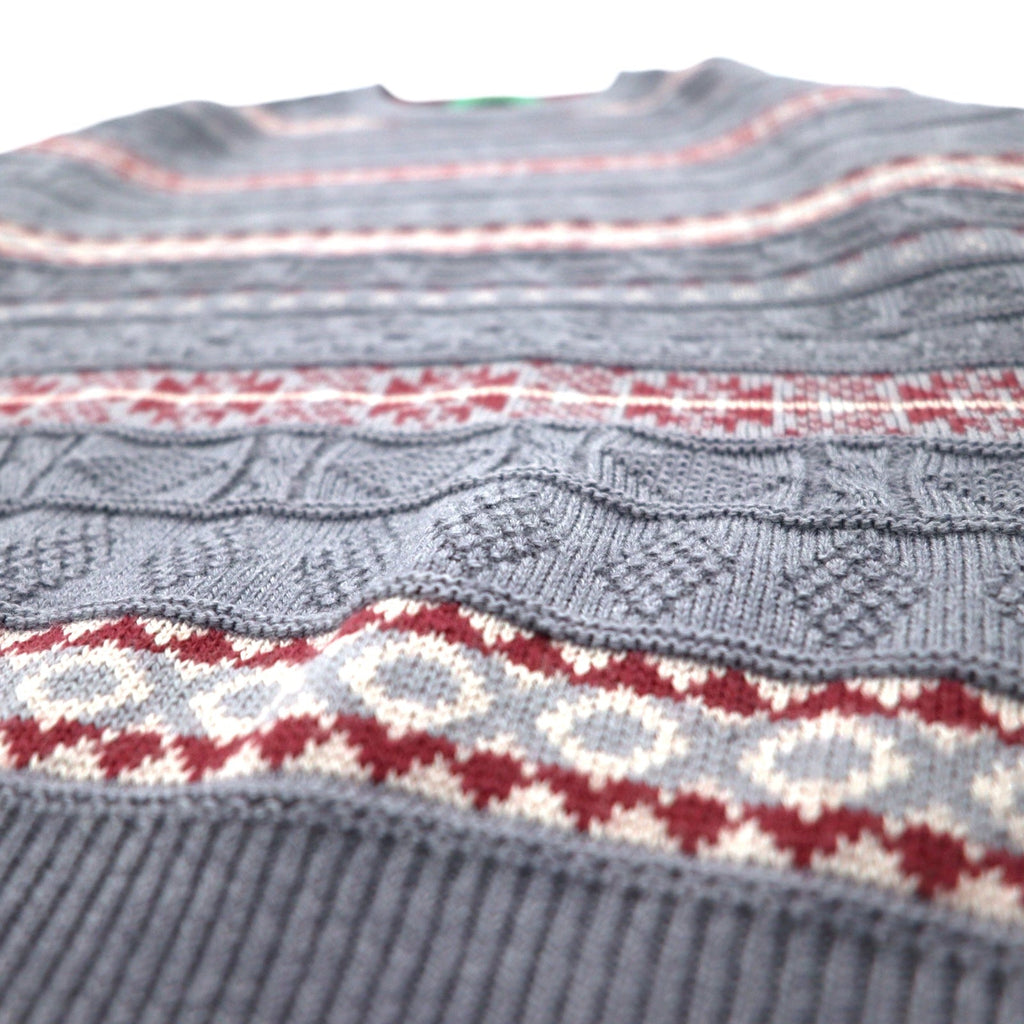 ARNOLD PALMER Anni '90 Maglione jacquard maglia nordic M grigio righe fantasia Made in Japan