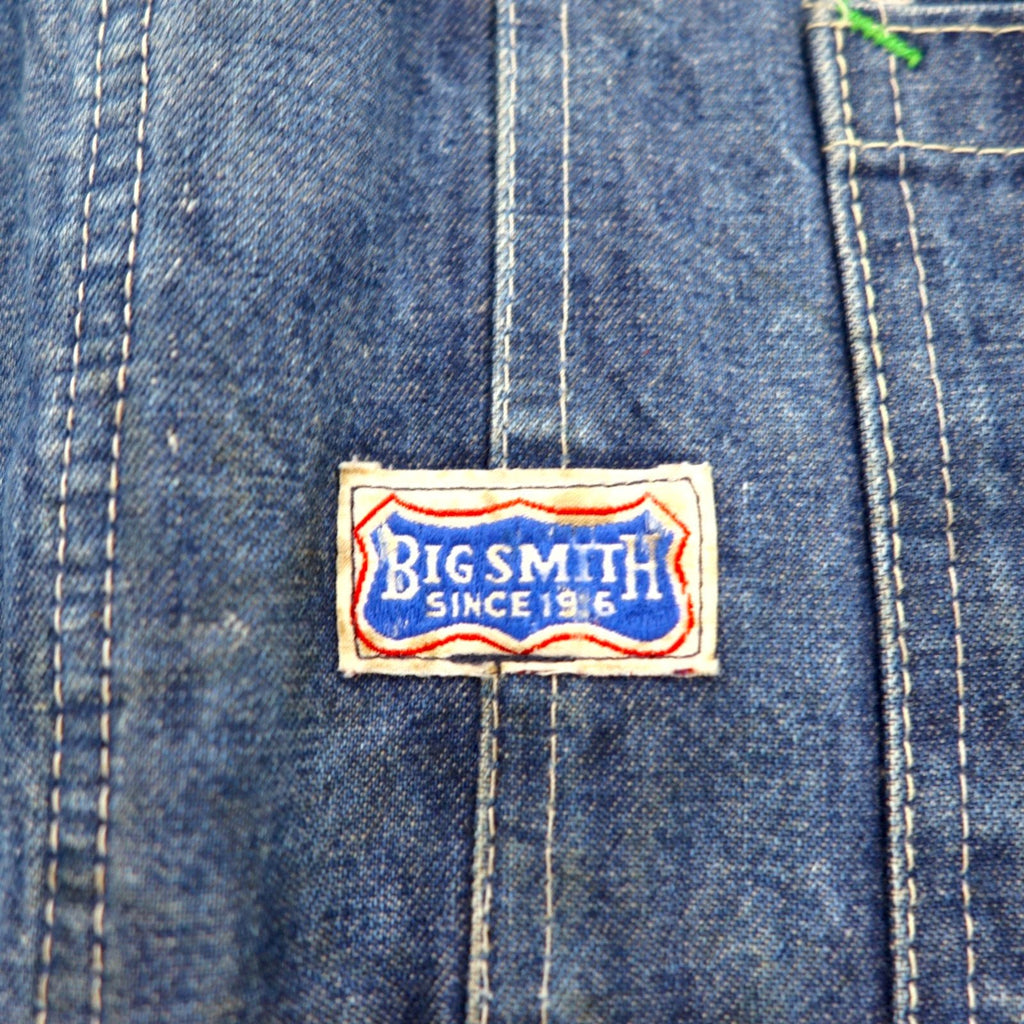 BIG SMITH anni '60, salopette di jeans Made in USA, taglia XL, indaco blu, bottoni a ciambella