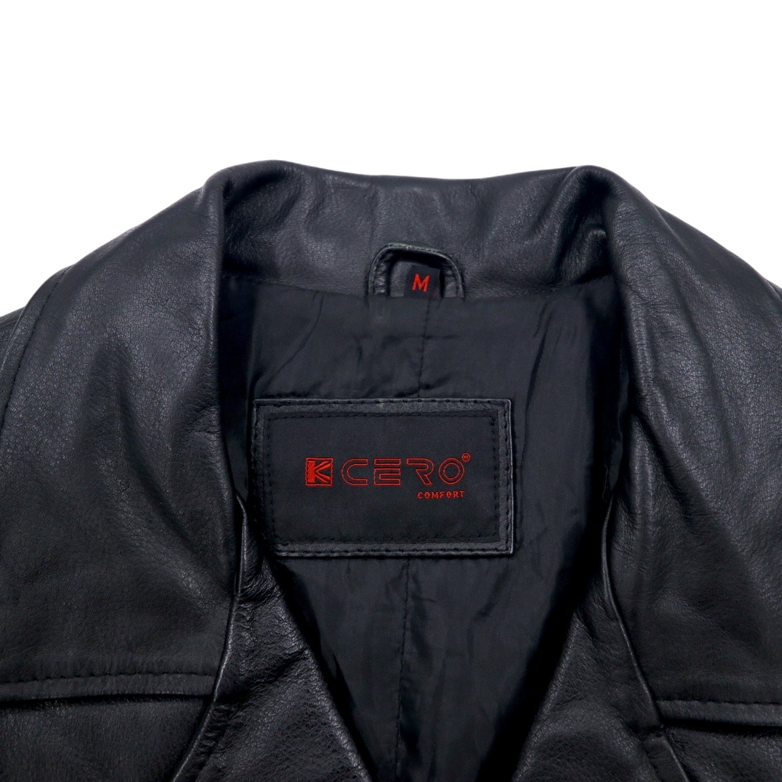 KCERO COMFORT Anni '90 Giacca in pelle Car Coat M Nero Pelle