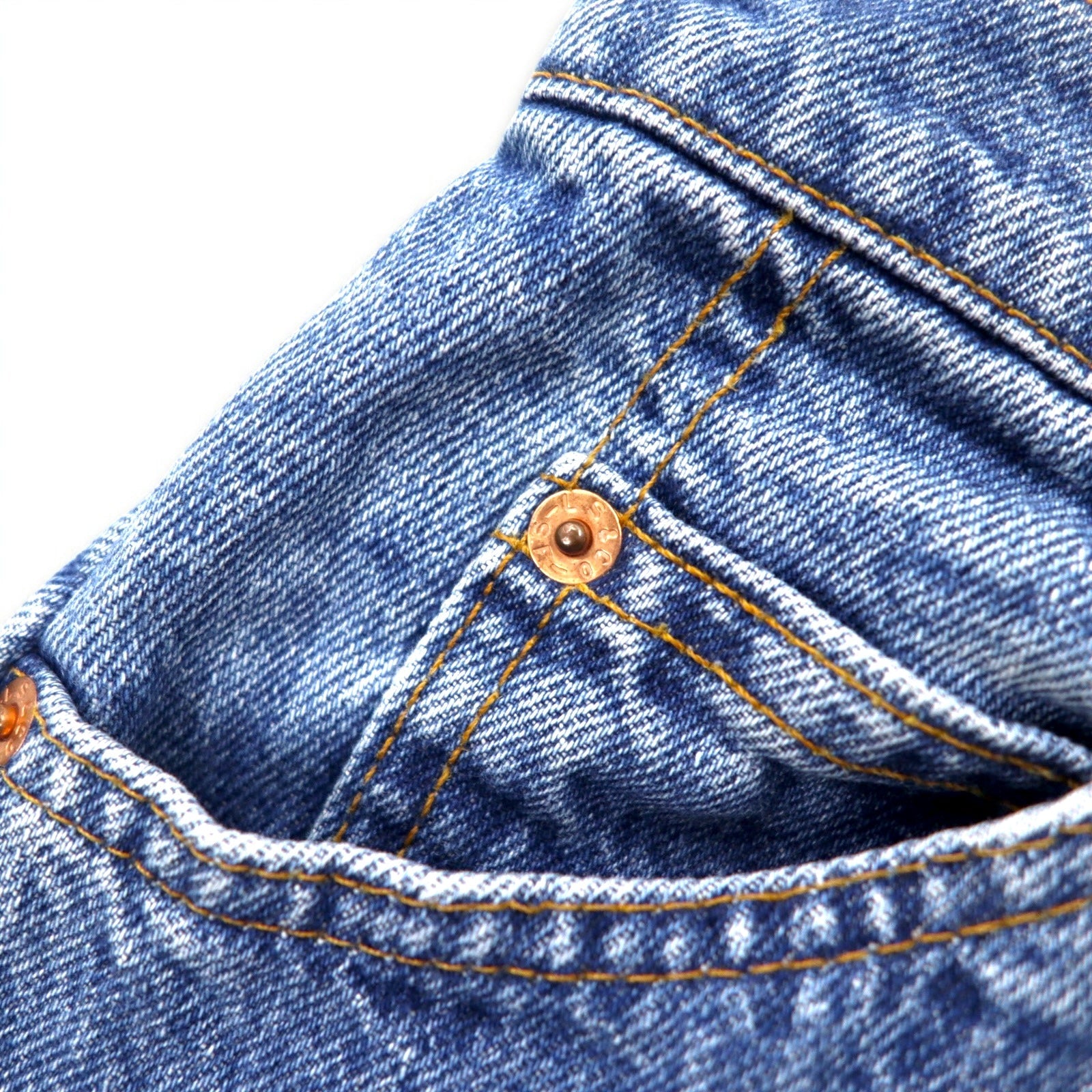 Levi's anni '90, Made in USA, Orange Tab, vestibilità loose fit, denim tapered, taglia L, colore indaco blu, LOOSE FIT STRAIGHT LEG 15961 0766