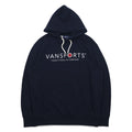 VAN SPORTS Felpa con cappuccio pullover M blu navy cotone stampa logo