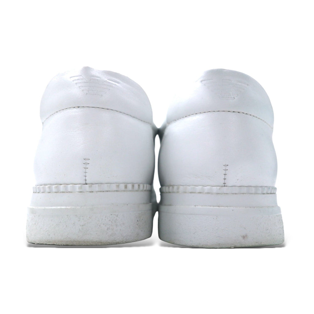 EMPORIO ARMANI ハンガリー製 レザー スリッポン スニーカー 28cm ホワイト EXTRA LIGHT F282