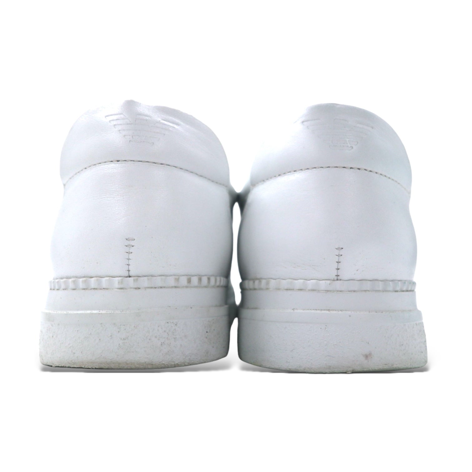 EMPORIO ARMANI Sneakers slip-on in pelle made in Ungheria 28cm bianche EXTRA LIGHT F282