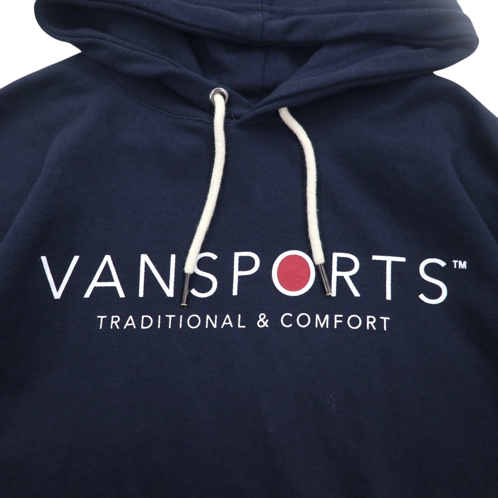 VAN SPORTS Felpa con cappuccio pullover M blu navy cotone stampa logo
