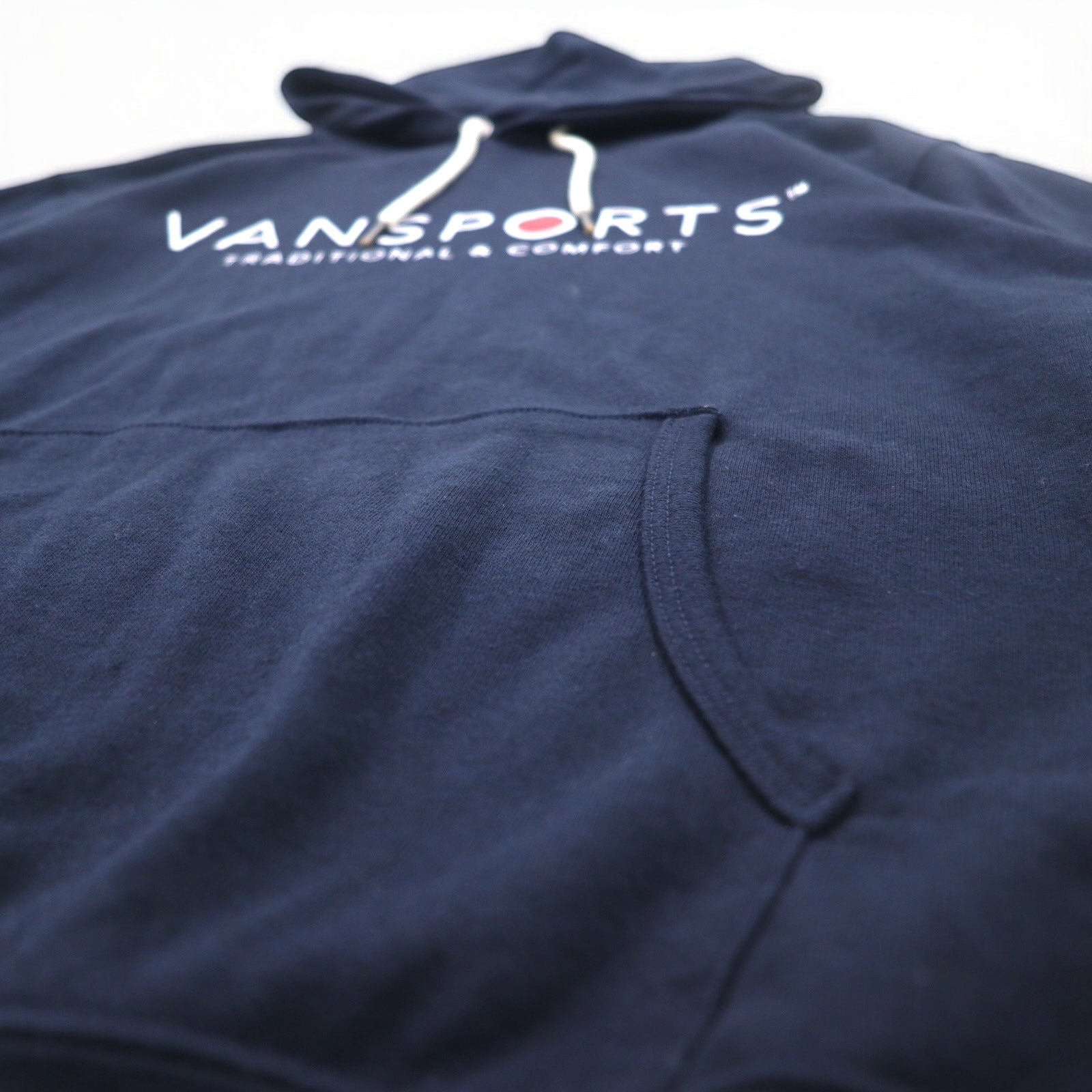 VAN SPORTS Felpa con cappuccio pullover M blu navy cotone stampa logo
