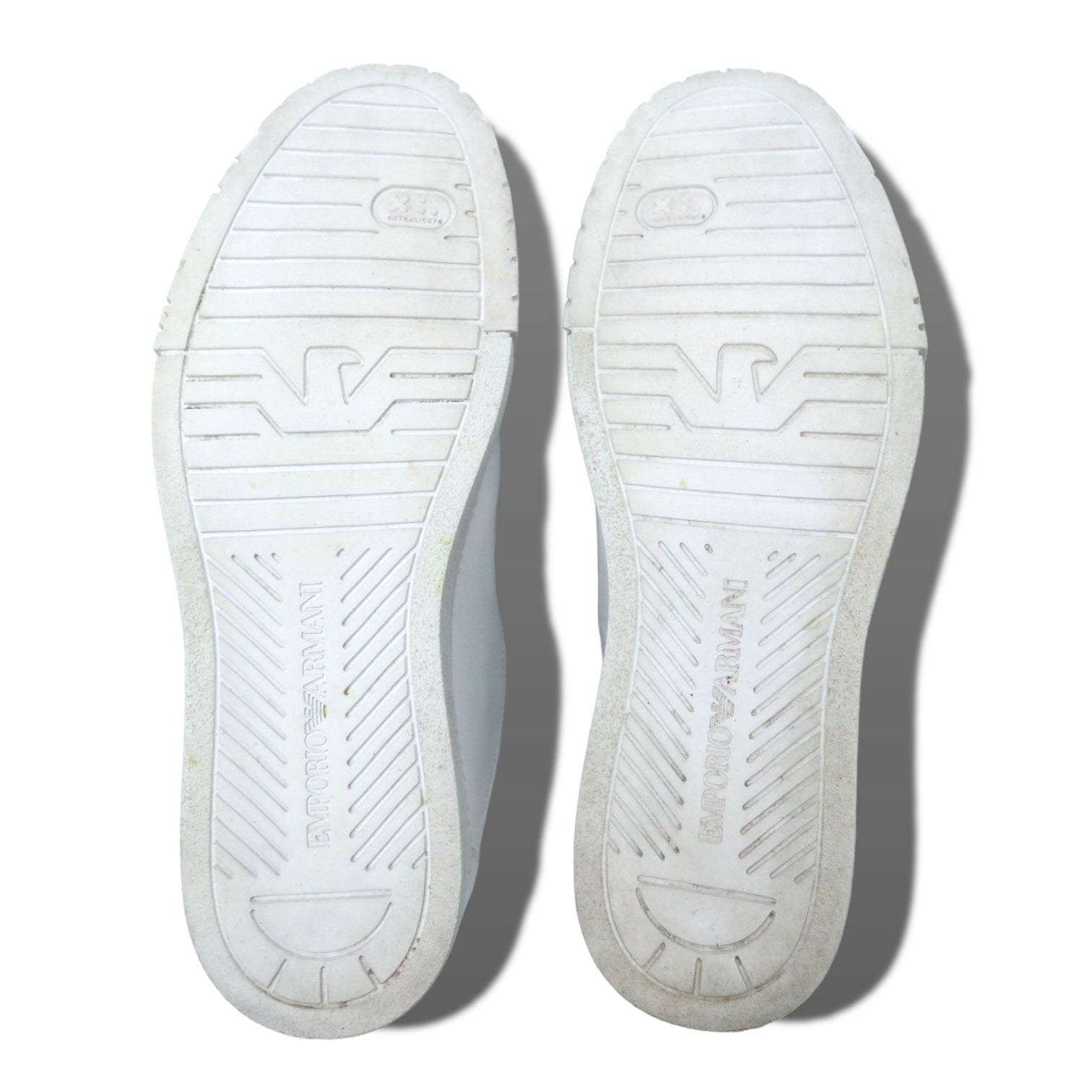 EMPORIO ARMANI Sneakers slip-on in pelle made in Ungheria 28cm bianche EXTRA LIGHT F282