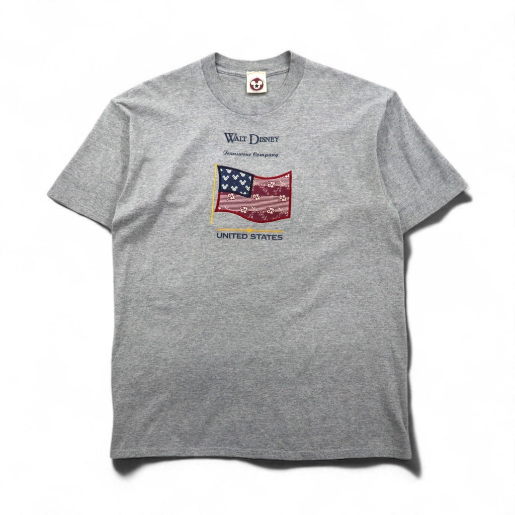 T-shirt Disney originale anni '90, Made in USA, Topolino, personaggio, taglia L, grigia, cotone, bandiera americana