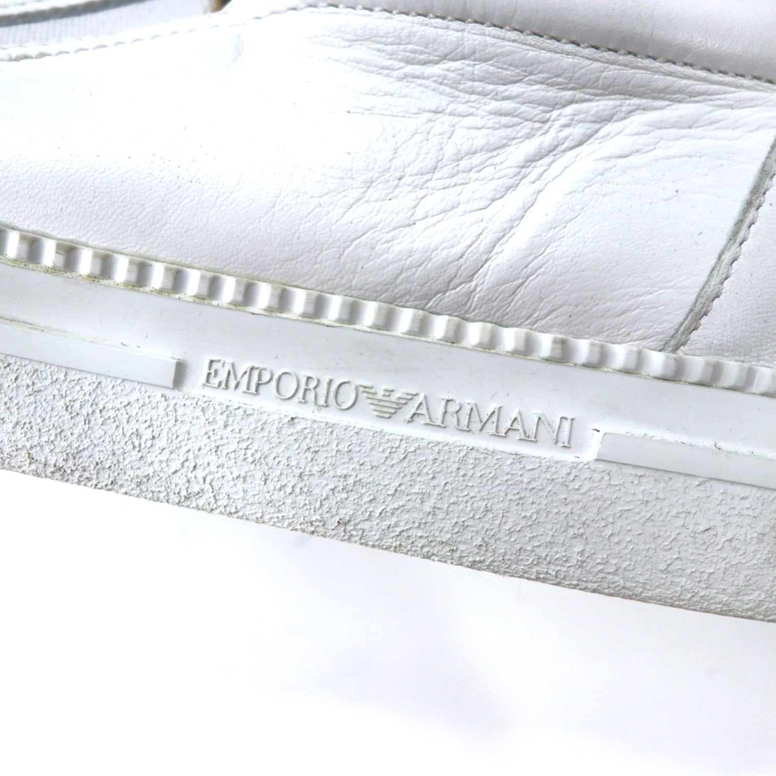 EMPORIO ARMANI Sneakers slip-on in pelle made in Ungheria 28cm bianche EXTRA LIGHT F282