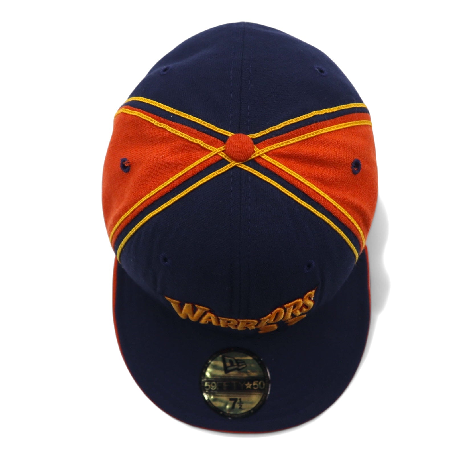 Cappellino da baseball NEW ERA made in USA, 59,6 cm, blu navy/arancione, NBA WARRIORS, 37 VAN EXEL