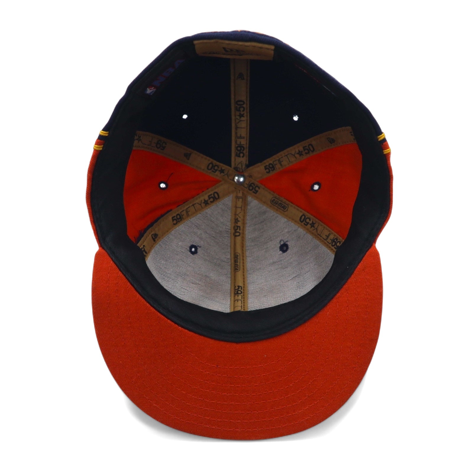 Cappellino da baseball NEW ERA made in USA, 59,6 cm, blu navy/arancione, NBA WARRIORS, 37 VAN EXEL