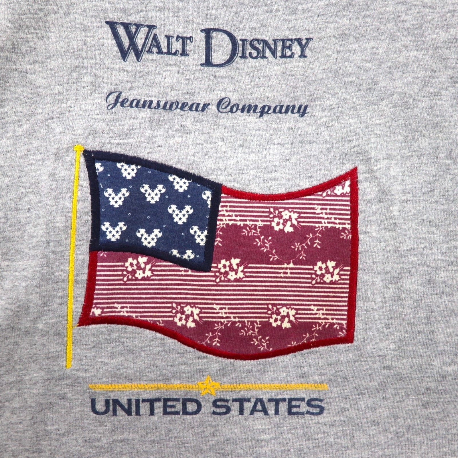 T-shirt Disney originale anni '90, Made in USA, Topolino, personaggio, taglia L, grigia, cotone, bandiera americana