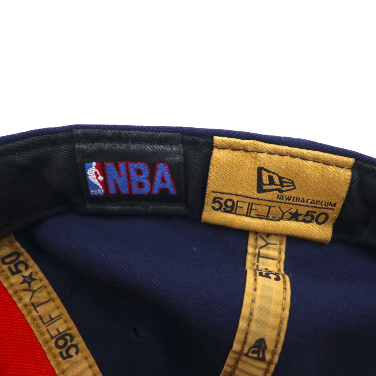 Cappellino da baseball NEW ERA made in USA, 59,6 cm, blu navy/arancione, NBA WARRIORS, 37 VAN EXEL