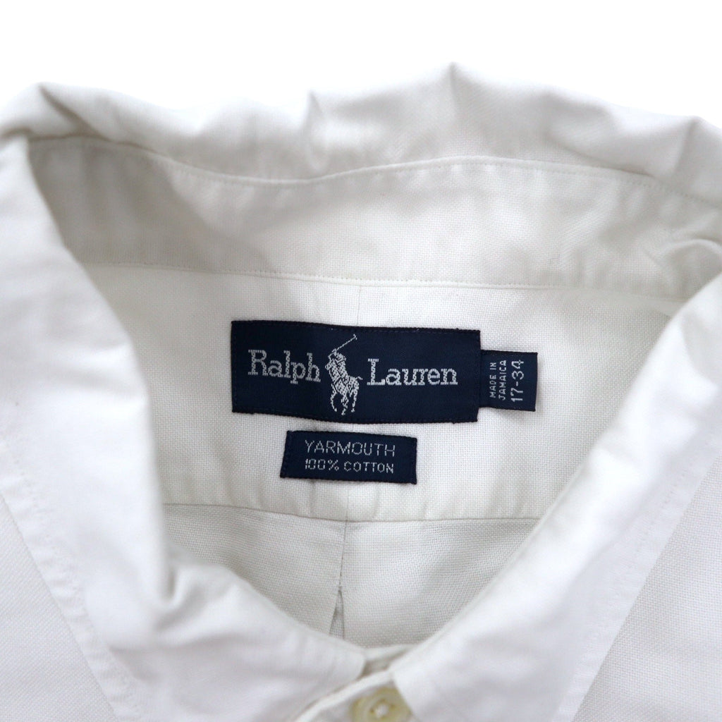 Ralph Lauren anni '90 Oxford Button Down XL Bianco Cotone YARMOUTH Piccolo pony ricamato