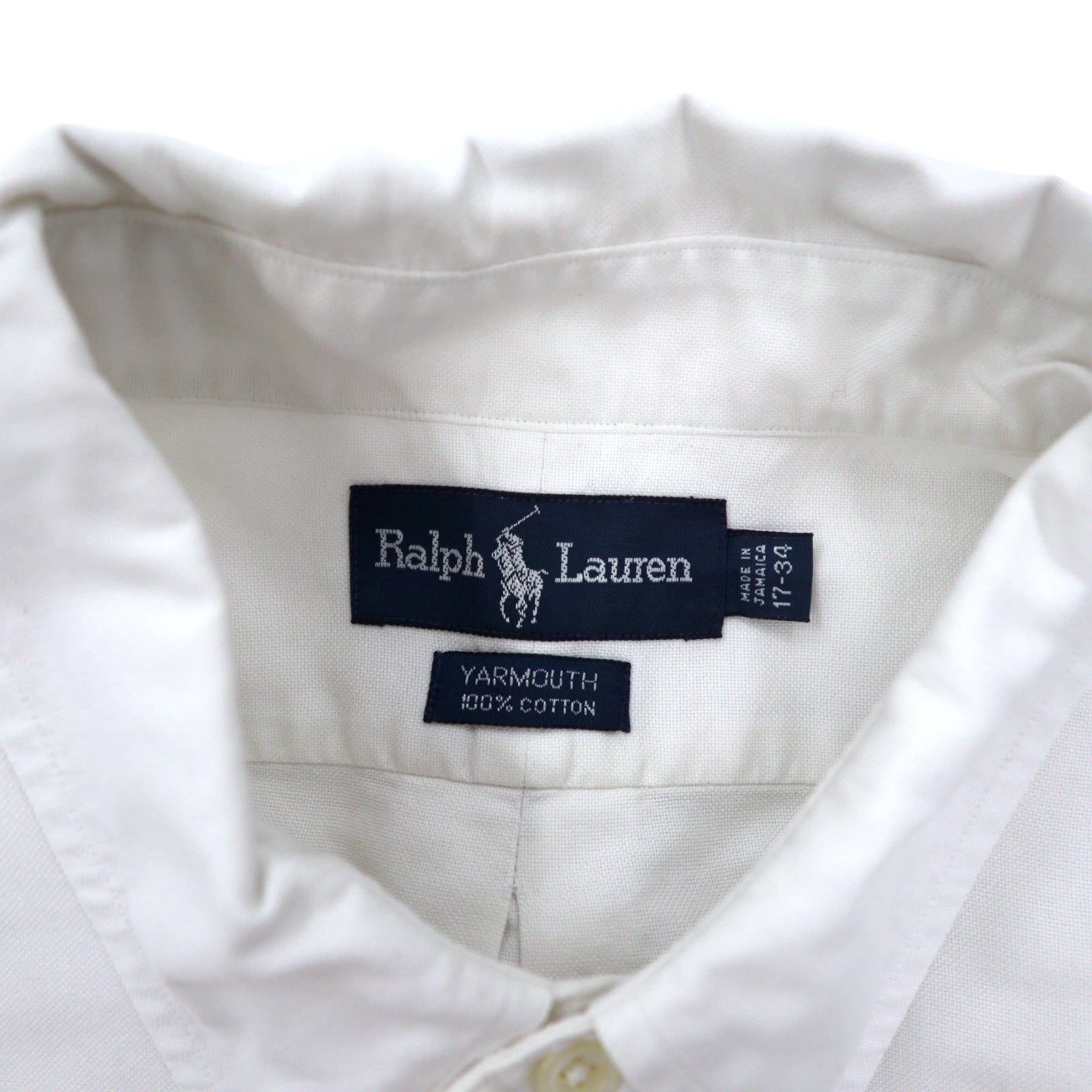 Ralph Lauren anni '90 Oxford Button Down XL Bianco Cotone YARMOUTH Piccolo pony ricamato