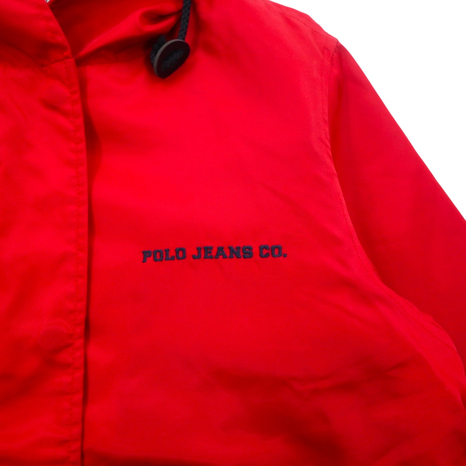 POLO JEANS CO. RALPH LAUREN 90年代 フーデッド ナイロンジャケット S レッド 中綿 キルティングライナー