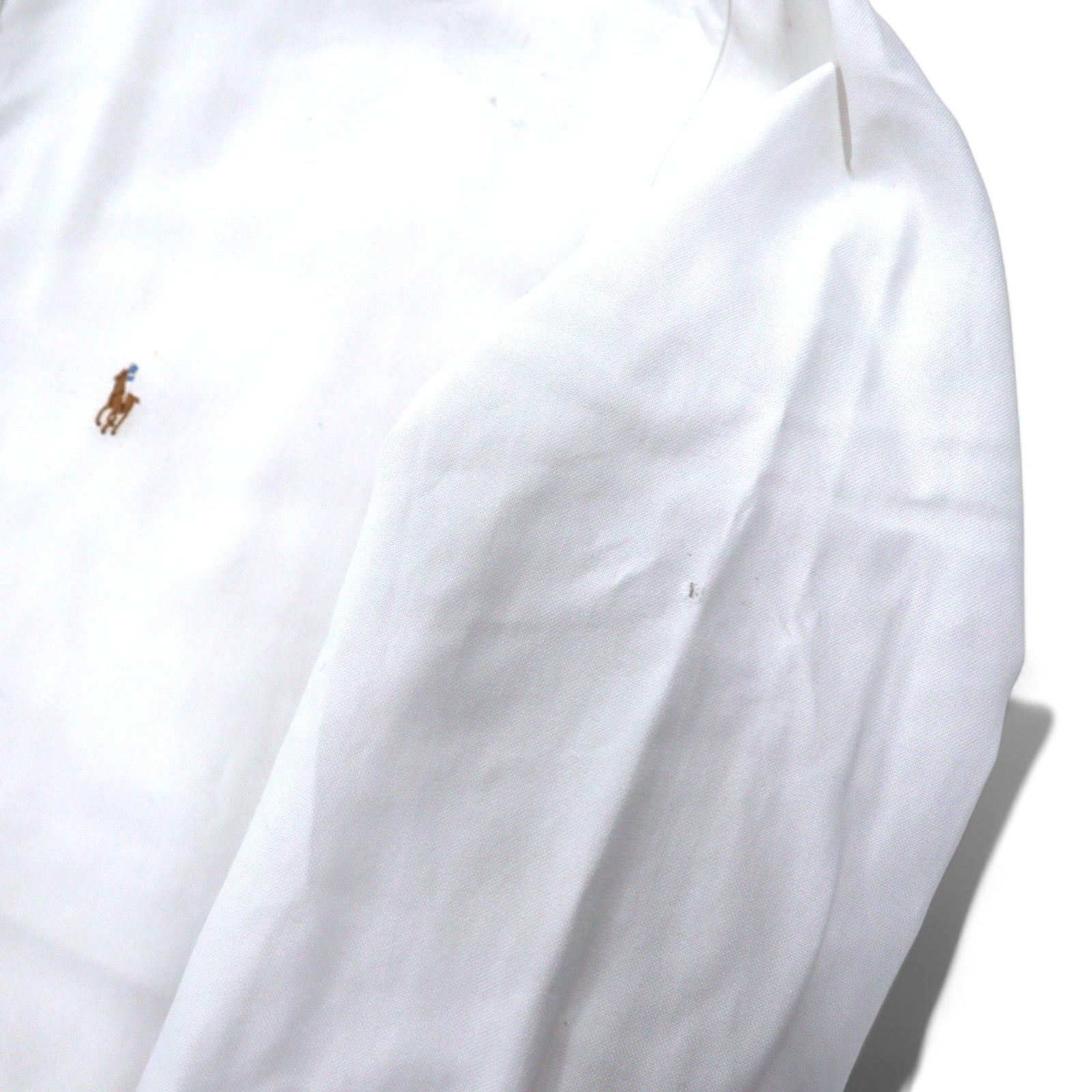 Ralph Lauren anni '90 Oxford Button Down XL Bianco Cotone YARMOUTH Piccolo pony ricamato