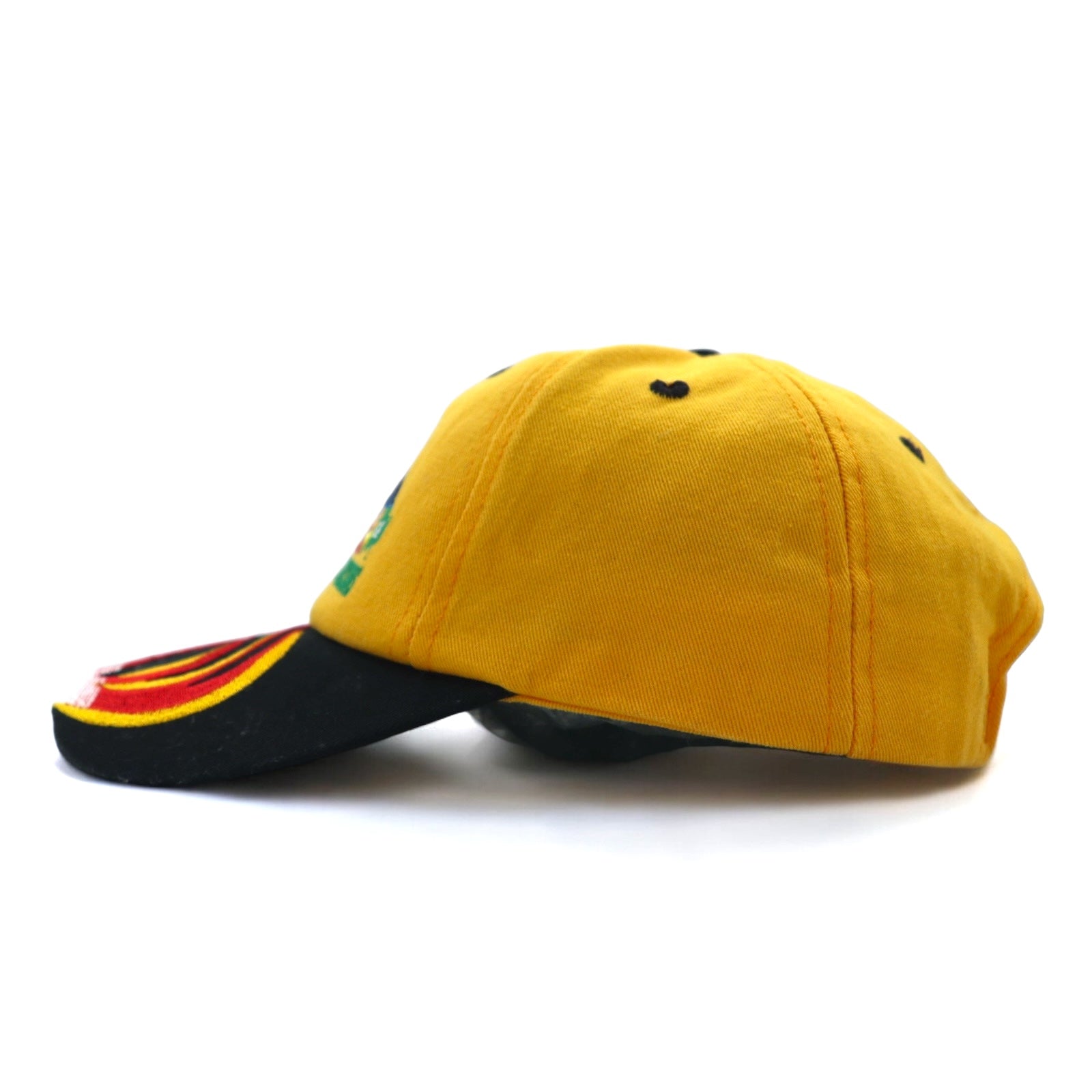 Cappellino a 6 pannelli K-Products, anni '90, Made in USA, taglia unica, giallo JASPER, regolazione con velcro.