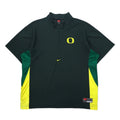 NIKE anni '90, etichetta TEAM, giacca da tuta a mezza zip, manica corta, XXL, verde, poliestere, Swoosh centrale, NCAA DUCKS, taglia grande