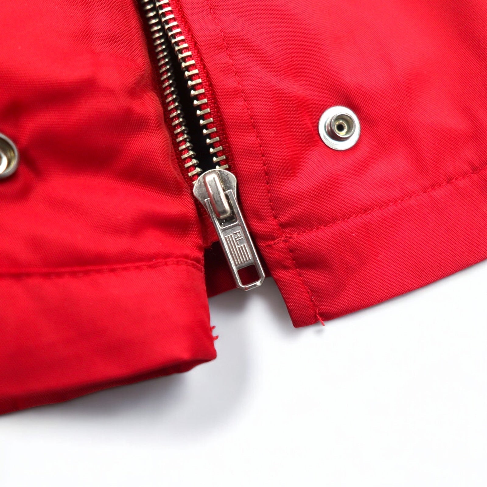 POLO JEANS CO. RALPH LAUREN Giacca con cappuccio in nylon anni '90 S rossa con imbottitura e fodera trapuntata