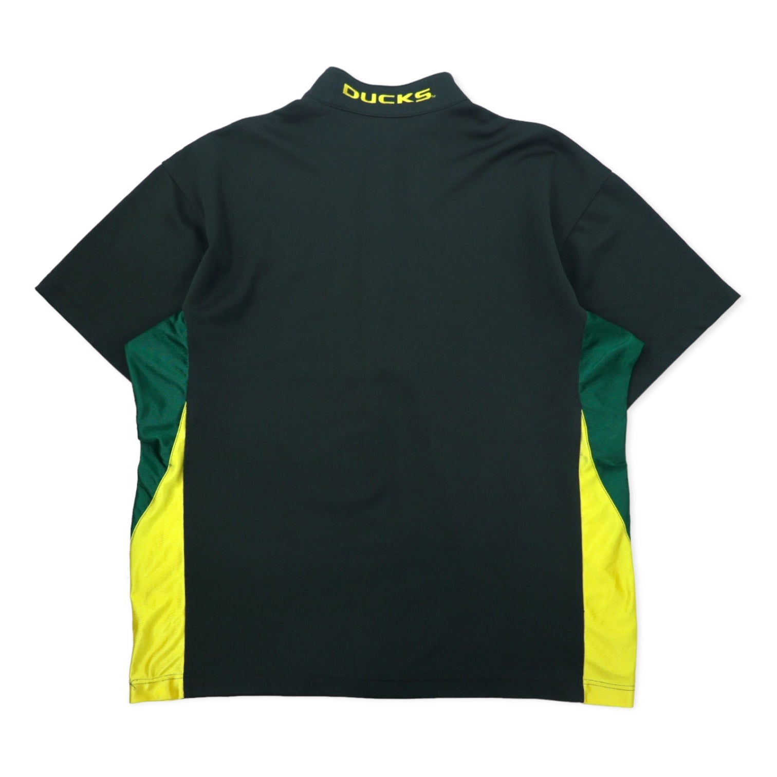 NIKE anni '90, etichetta TEAM, giacca da tuta a mezza zip, manica corta, XXL, verde, poliestere, Swoosh centrale, NCAA DUCKS, taglia grande