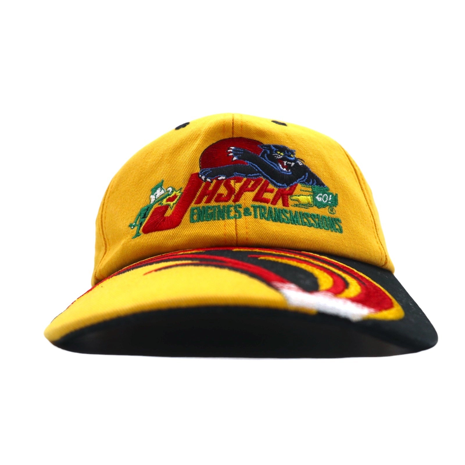 Cappellino a 6 pannelli K-Products, anni '90, Made in USA, taglia unica, giallo JASPER, regolazione con velcro.