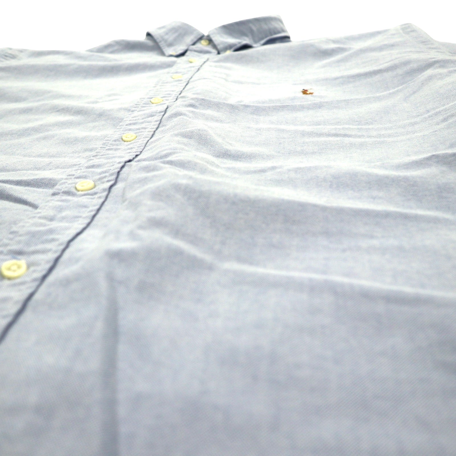 Ralph Lauren 90年代 オックスフォード ボタンダウンシャツ 2XLT ブルー コットン CLASSIC FIT スモールポニー 刺繍