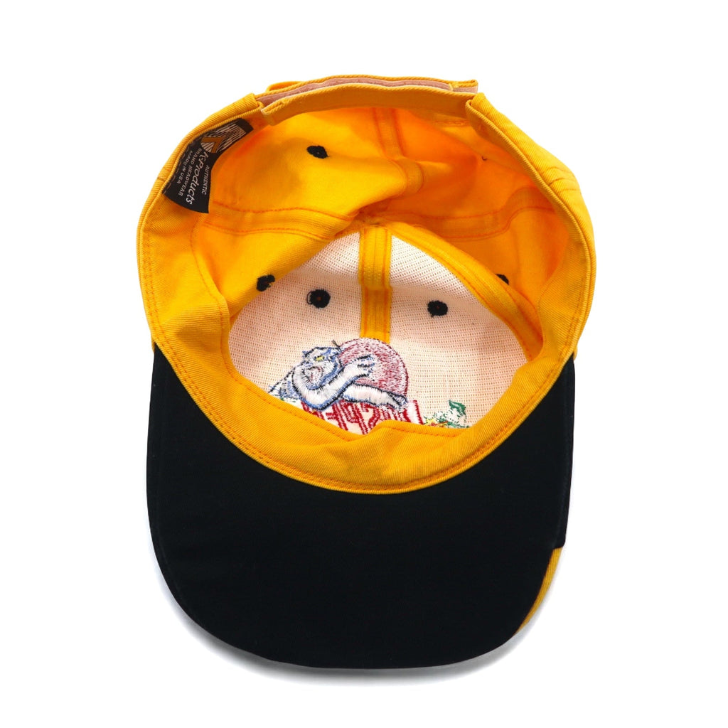 Cappellino a 6 pannelli K-Products, anni '90, Made in USA, taglia unica, giallo JASPER, regolazione con velcro.