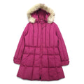 Cabela's anni '90 Piumino Cappotto taglia L rosa doppia cerniera pelliccia cappuccio rimovibile