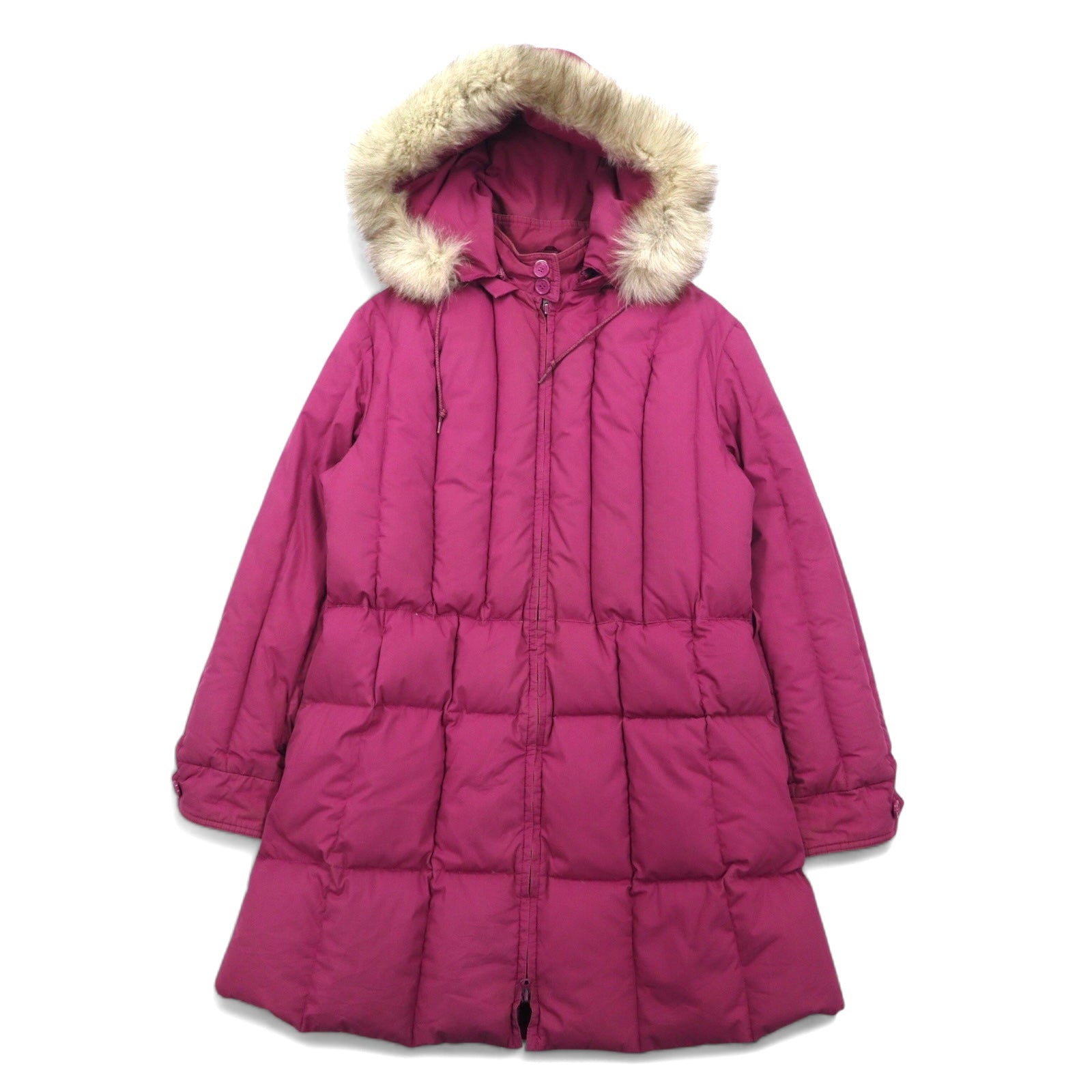 Cabela's anni '90 Piumino Cappotto taglia L rosa doppia cerniera pelliccia cappuccio rimovibile
